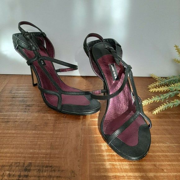 Diesel Black and Purple Heels - Picture 1 of 6